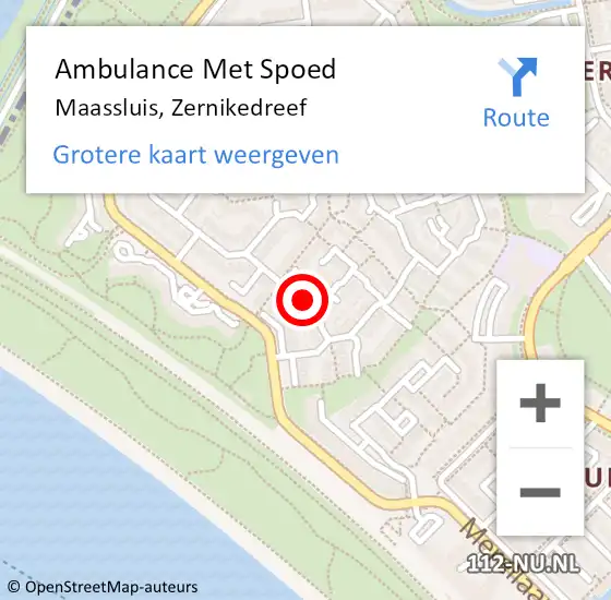 Locatie op kaart van de 112 melding: Ambulance Met Spoed Naar Maassluis, Zernikedreef op 22 augustus 2024 11:19