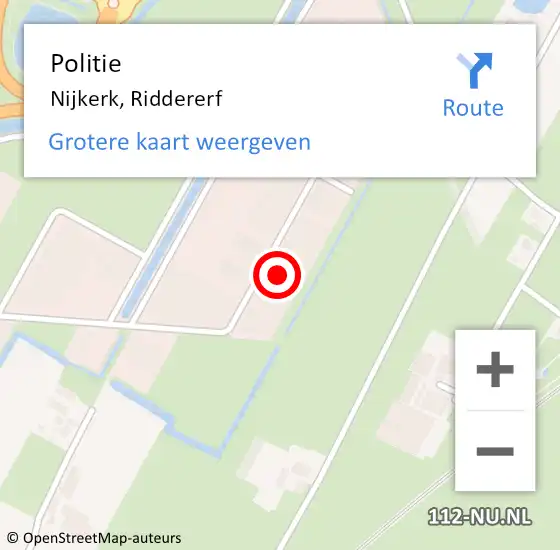 Locatie op kaart van de 112 melding: Politie Nijkerk, Riddererf op 22 augustus 2024 11:19