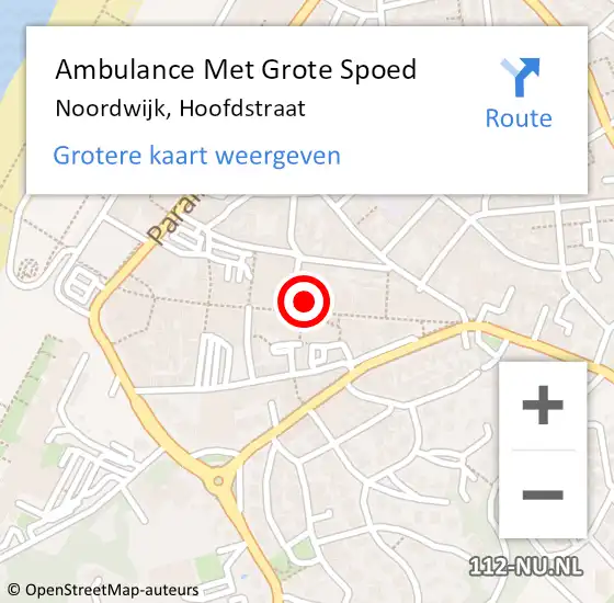 Locatie op kaart van de 112 melding: Ambulance Met Grote Spoed Naar Noordwijk, Hoofdstraat op 22 augustus 2024 11:59