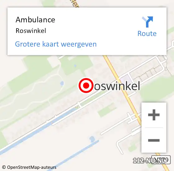 Locatie op kaart van de 112 melding: Ambulance Roswinkel op 22 augustus 2024 12:03