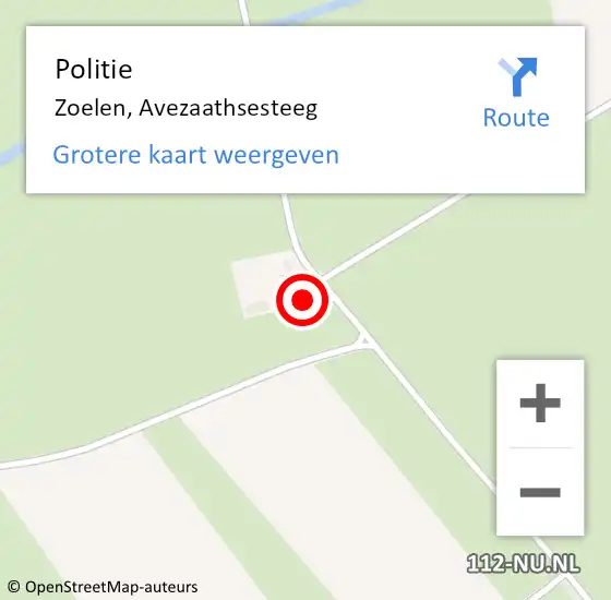 Locatie op kaart van de 112 melding: Politie Zoelen, Avezaathsesteeg op 22 augustus 2024 12:06