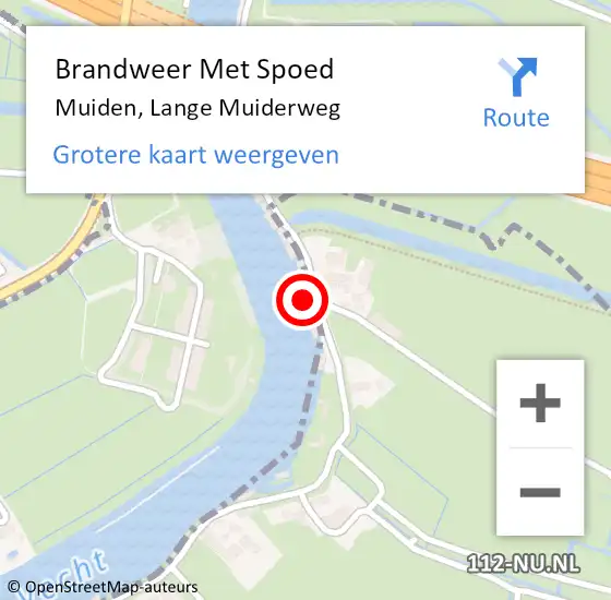 Locatie op kaart van de 112 melding: Brandweer Met Spoed Naar Muiden, Lange Muiderweg op 22 augustus 2024 12:12