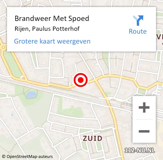 Locatie op kaart van de 112 melding: Brandweer Met Spoed Naar Rijen, Paulus Potterhof op 22 augustus 2024 12:45