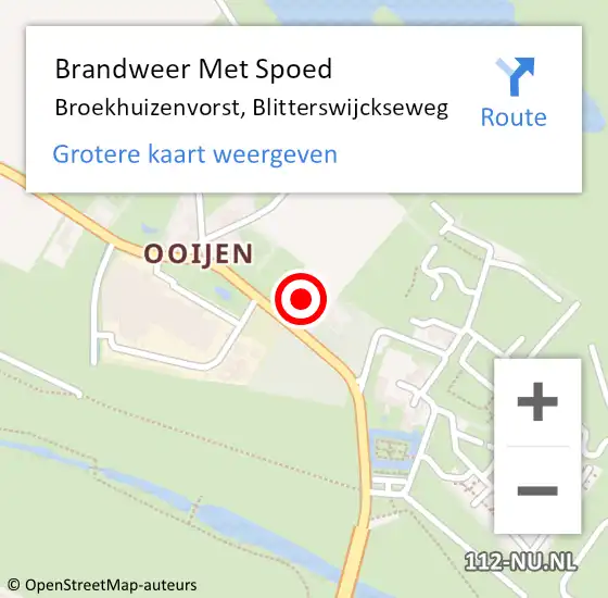 Locatie op kaart van de 112 melding: Brandweer Met Spoed Naar Broekhuizenvorst, Blitterswijckseweg op 22 augustus 2024 12:58