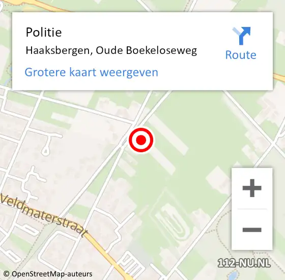 Locatie op kaart van de 112 melding: Politie Haaksbergen, Oude Boekeloseweg op 22 augustus 2024 13:05