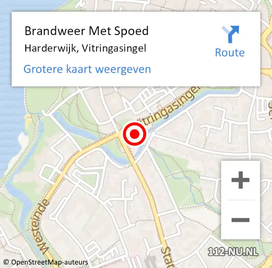 Locatie op kaart van de 112 melding: Brandweer Met Spoed Naar Harderwijk, Vitringasingel op 22 augustus 2024 13:05