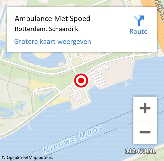 Locatie op kaart van de 112 melding: Ambulance Met Spoed Naar Rotterdam, Schaardijk op 22 augustus 2024 13:23