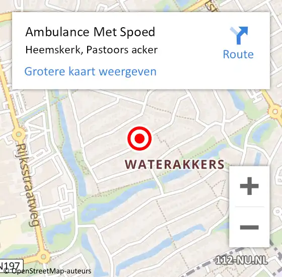 Locatie op kaart van de 112 melding: Ambulance Met Spoed Naar Heemskerk, Pastoors acker op 22 augustus 2024 13:56