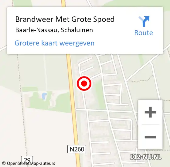 Locatie op kaart van de 112 melding: Brandweer Met Grote Spoed Naar Baarle-Nassau, Schaluinen op 22 augustus 2024 14:20