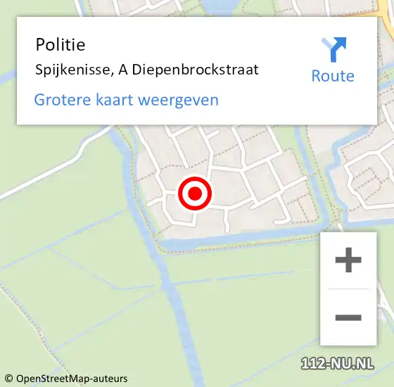 Locatie op kaart van de 112 melding: Politie Spijkenisse, A Diepenbrockstraat op 22 augustus 2024 14:24