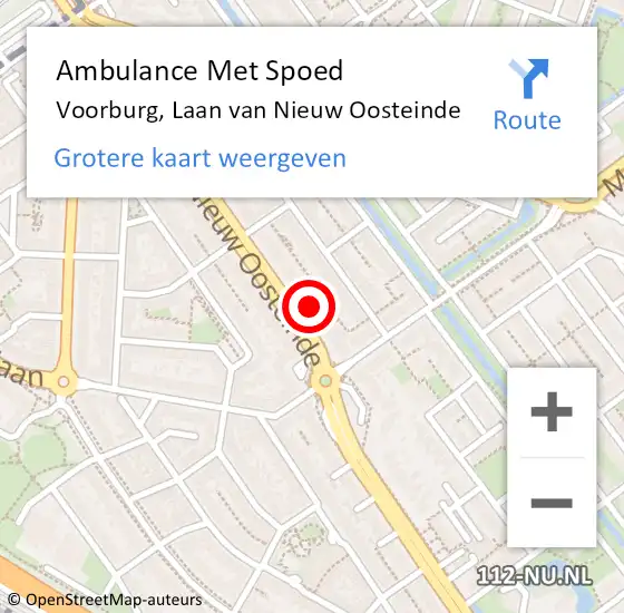 Locatie op kaart van de 112 melding: Ambulance Met Spoed Naar Voorburg, Laan van Nieuw Oosteinde op 22 augustus 2024 14:29