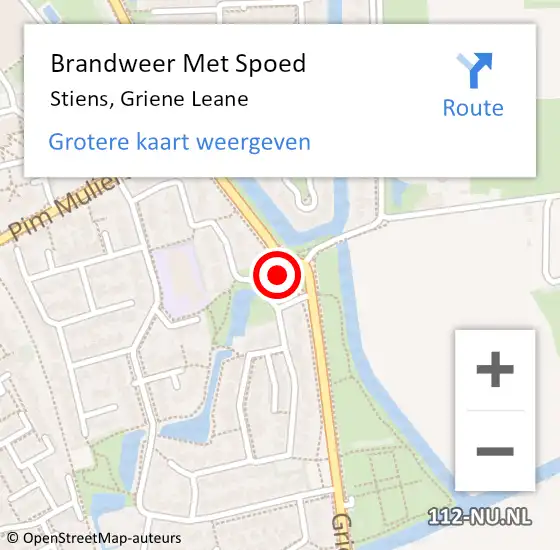 Locatie op kaart van de 112 melding: Brandweer Met Spoed Naar Stiens, Griene Leane op 22 augustus 2024 14:34