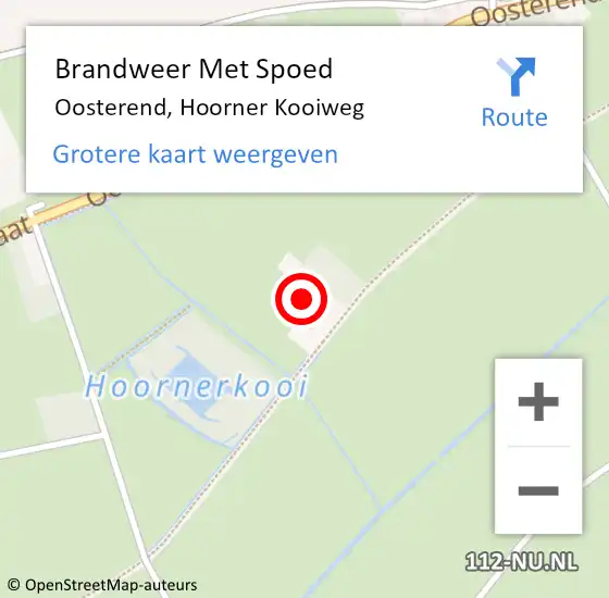 Locatie op kaart van de 112 melding: Brandweer Met Spoed Naar Oosterend, Hoorner Kooiweg op 22 augustus 2024 14:50