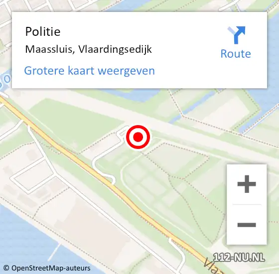 Locatie op kaart van de 112 melding: Politie Maassluis, Vlaardingsedijk op 22 augustus 2024 14:56