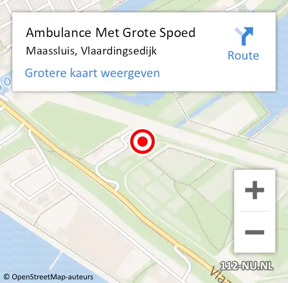 Locatie op kaart van de 112 melding: Ambulance Met Grote Spoed Naar Maassluis, Vlaardingsedijk op 22 augustus 2024 14:57