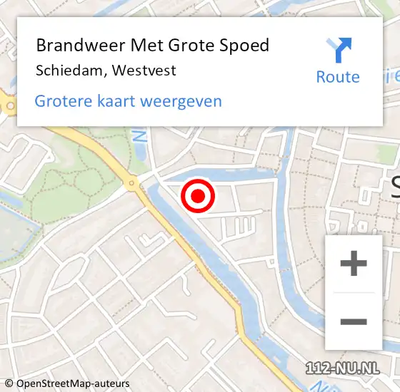 Locatie op kaart van de 112 melding: Brandweer Met Grote Spoed Naar Schiedam, Westvest op 22 augustus 2024 15:04