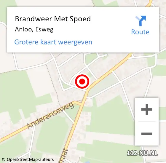 Locatie op kaart van de 112 melding: Brandweer Met Spoed Naar Anloo, Esweg op 22 augustus 2024 15:20