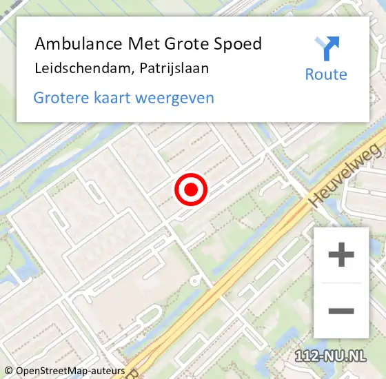 Locatie op kaart van de 112 melding: Ambulance Met Grote Spoed Naar Leidschendam, Patrijslaan op 22 augustus 2024 15:49