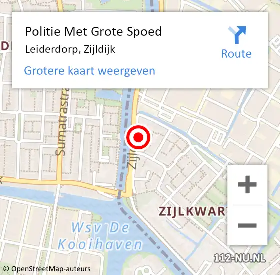 Locatie op kaart van de 112 melding: Politie Met Grote Spoed Naar Leiderdorp, Zijldijk op 22 augustus 2024 16:10