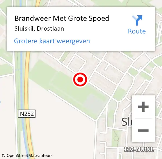 Locatie op kaart van de 112 melding: Brandweer Met Grote Spoed Naar Sluiskil, Drostlaan op 22 augustus 2024 16:22