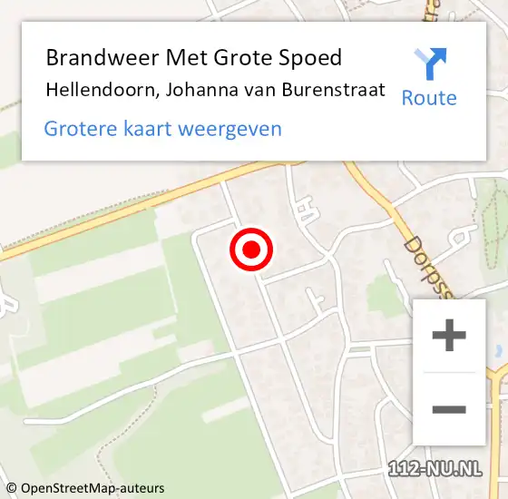 Locatie op kaart van de 112 melding: Brandweer Met Grote Spoed Naar Hellendoorn, Johanna van Burenstraat op 17 oktober 2014 09:31