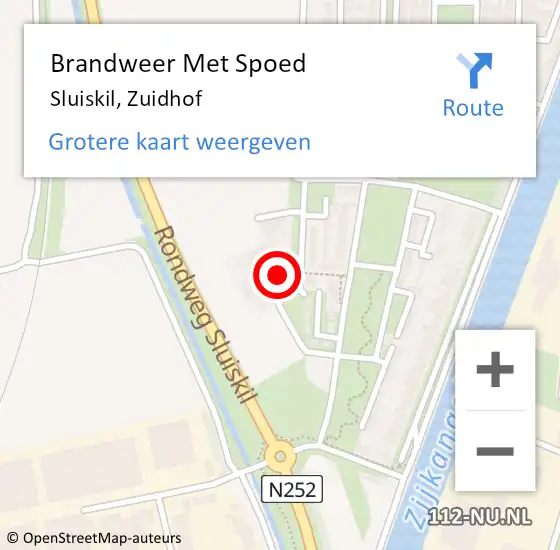 Locatie op kaart van de 112 melding: Brandweer Met Spoed Naar Sluiskil, Zuidhof op 22 augustus 2024 16:51