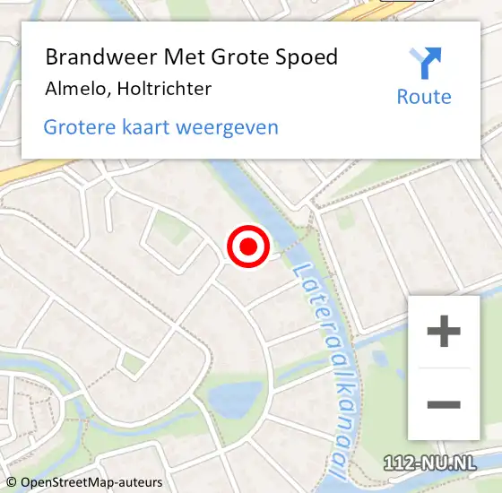 Locatie op kaart van de 112 melding: Brandweer Met Grote Spoed Naar Almelo, Holtrichter op 22 augustus 2024 18:38