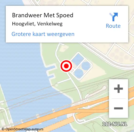 Locatie op kaart van de 112 melding: Brandweer Met Spoed Naar Hoogvliet, Venkelweg op 22 augustus 2024 18:42