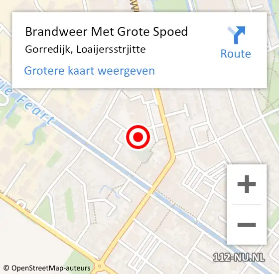 Locatie op kaart van de 112 melding: Brandweer Met Grote Spoed Naar Gorredijk, Loaijersstrjitte op 22 augustus 2024 19:22