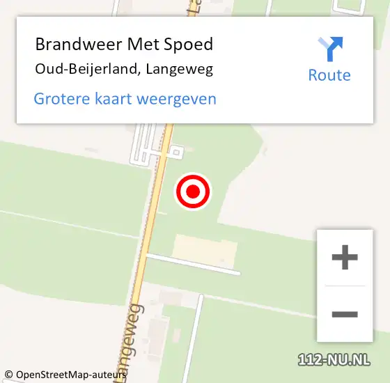 Locatie op kaart van de 112 melding: Brandweer Met Spoed Naar Oud-Beijerland, Langeweg op 22 augustus 2024 20:37