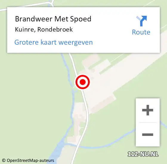 Locatie op kaart van de 112 melding: Brandweer Met Spoed Naar Kuinre, Rondebroek op 22 augustus 2024 20:39