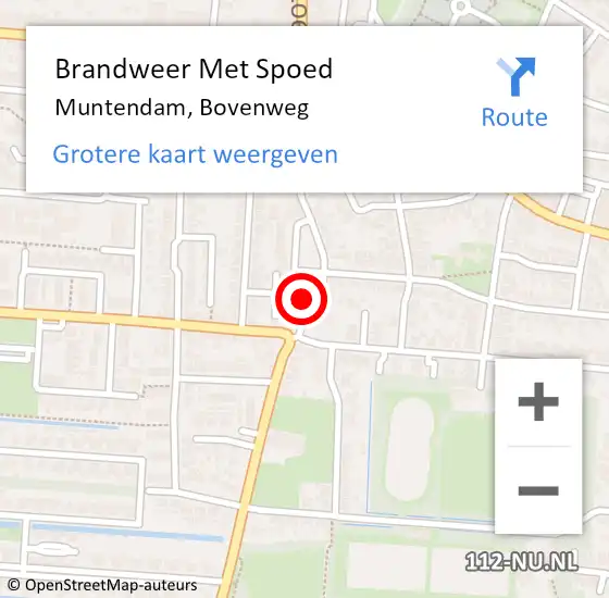 Locatie op kaart van de 112 melding: Brandweer Met Spoed Naar Muntendam, Bovenweg op 22 augustus 2024 20:59