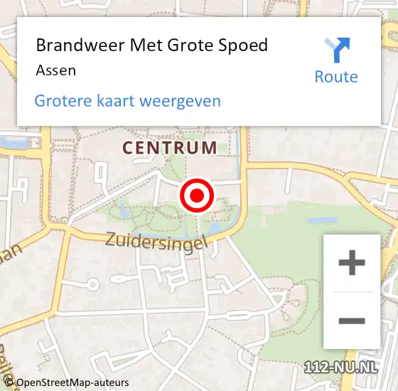 Locatie op kaart van de 112 melding: Brandweer Met Grote Spoed Naar Assen op 22 augustus 2024 21:31