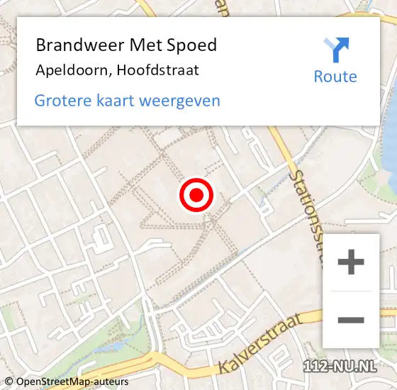 Locatie op kaart van de 112 melding: Brandweer Met Spoed Naar Apeldoorn, Hoofdstraat op 22 augustus 2024 21:36