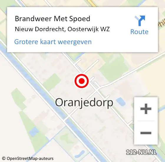 Locatie op kaart van de 112 melding: Brandweer Met Spoed Naar Nieuw Dordrecht, Oosterwijk WZ op 22 augustus 2024 23:23