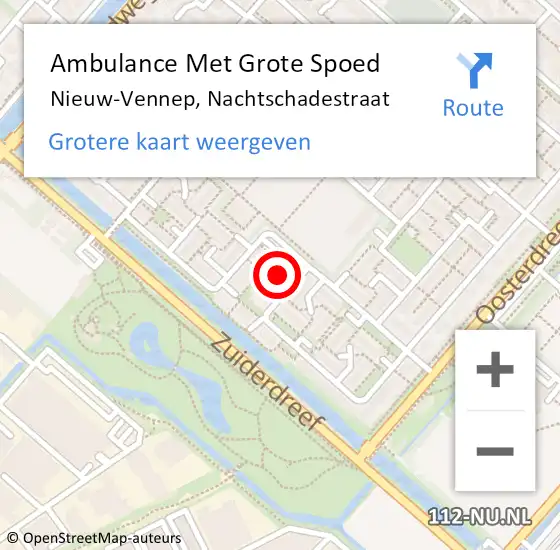 Locatie op kaart van de 112 melding: Ambulance Met Grote Spoed Naar Nieuw-Vennep, Nachtschadestraat op 22 augustus 2024 23:44