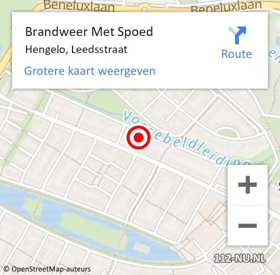 Locatie op kaart van de 112 melding: Brandweer Met Spoed Naar Hengelo, Leedsstraat op 23 augustus 2024 00:13