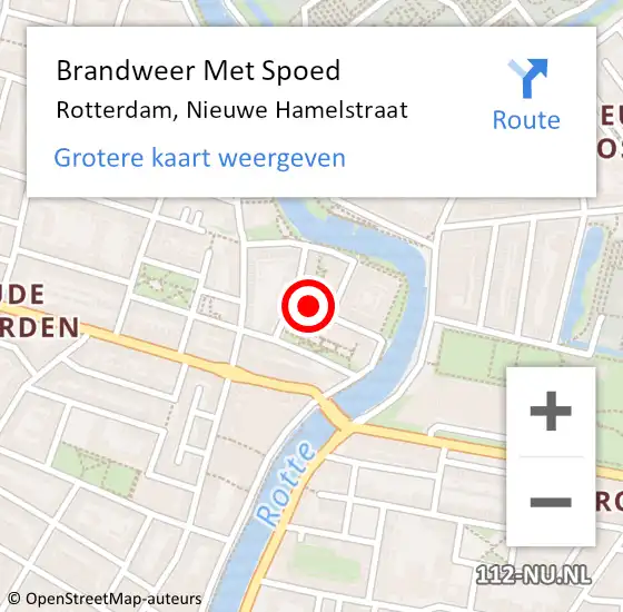 Locatie op kaart van de 112 melding: Brandweer Met Spoed Naar Rotterdam, Nieuwe Hamelstraat op 23 augustus 2024 02:18