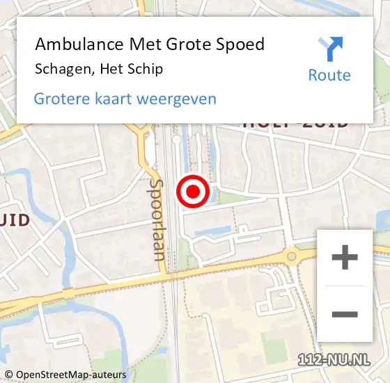 Locatie op kaart van de 112 melding: Ambulance Met Grote Spoed Naar Schagen, Het Schip op 23 augustus 2024 02:44