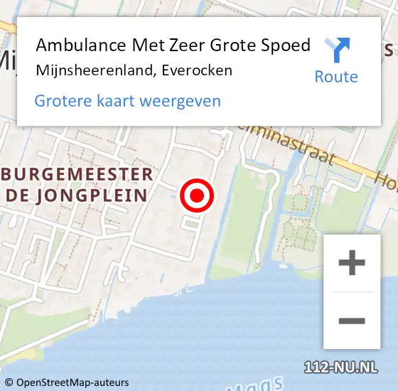 Locatie op kaart van de 112 melding: Ambulance Met Zeer Grote Spoed Naar Mijnsheerenland, Everocken op 23 augustus 2024 03:11