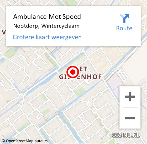 Locatie op kaart van de 112 melding: Ambulance Met Spoed Naar Nootdorp, Wintercyclaam op 23 augustus 2024 04:07