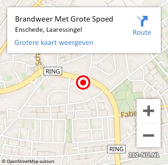 Locatie op kaart van de 112 melding: Brandweer Met Grote Spoed Naar Enschede, Laaressingel op 23 augustus 2024 05:24