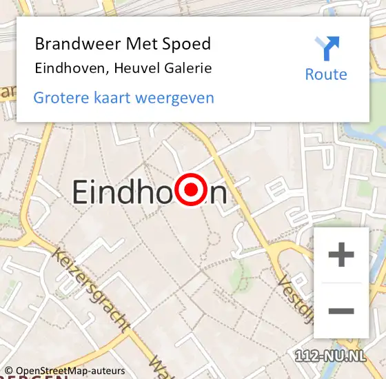 Locatie op kaart van de 112 melding: Brandweer Met Spoed Naar Eindhoven, Heuvel Galerie op 23 augustus 2024 05:25