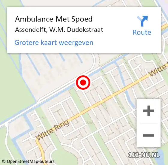 Locatie op kaart van de 112 melding: Ambulance Met Spoed Naar Assendelft, W.M. Dudokstraat op 23 augustus 2024 05:43