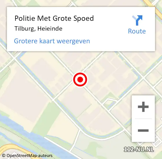 Locatie op kaart van de 112 melding: Politie Met Grote Spoed Naar Tilburg, Heieinde op 23 augustus 2024 06:37