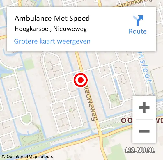 Locatie op kaart van de 112 melding: Ambulance Met Spoed Naar Hoogkarspel, Nieuweweg op 23 augustus 2024 08:12