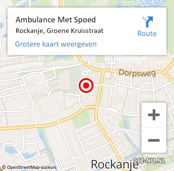 Locatie op kaart van de 112 melding: Ambulance Met Spoed Naar Rockanje, Groene Kruisstraat op 23 augustus 2024 08:20