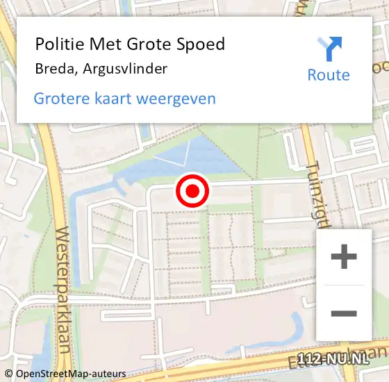 Locatie op kaart van de 112 melding: Politie Met Grote Spoed Naar Breda, Argusvlinder op 23 augustus 2024 08:26