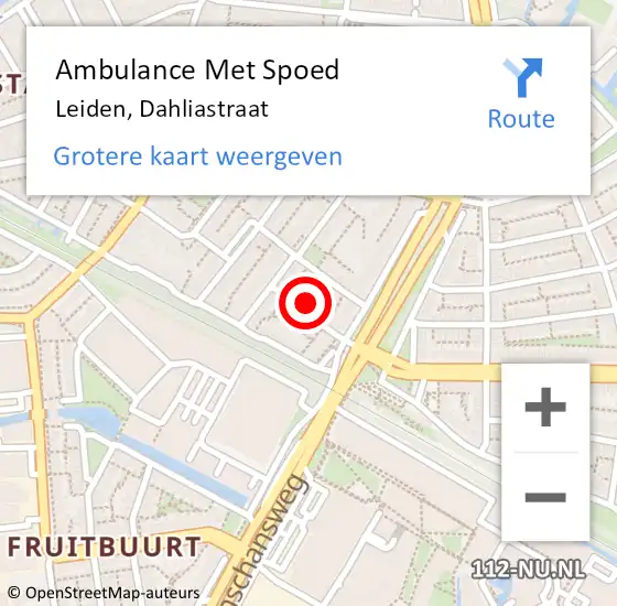 Locatie op kaart van de 112 melding: Ambulance Met Spoed Naar Noordwijk, Dahliastraat op 23 augustus 2024 09:00