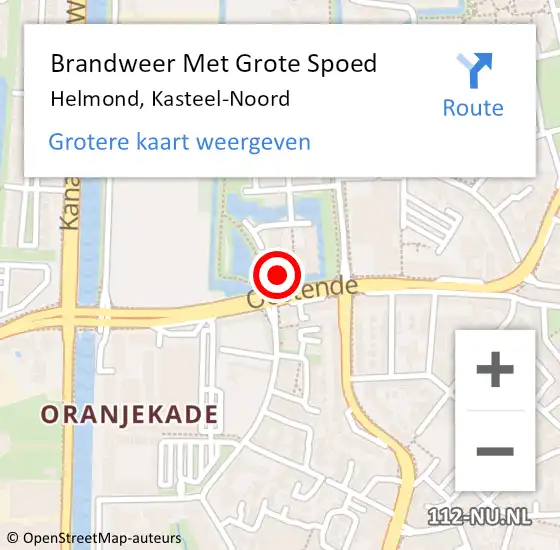 Locatie op kaart van de 112 melding: Brandweer Met Grote Spoed Naar Helmond, Kasteel-Noord op 23 augustus 2024 09:38